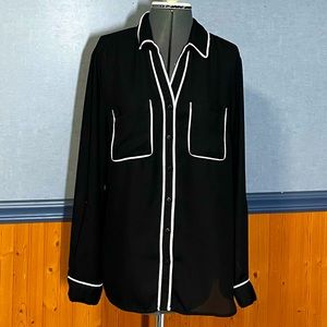 EUC- Relativity sheer black blouse size large